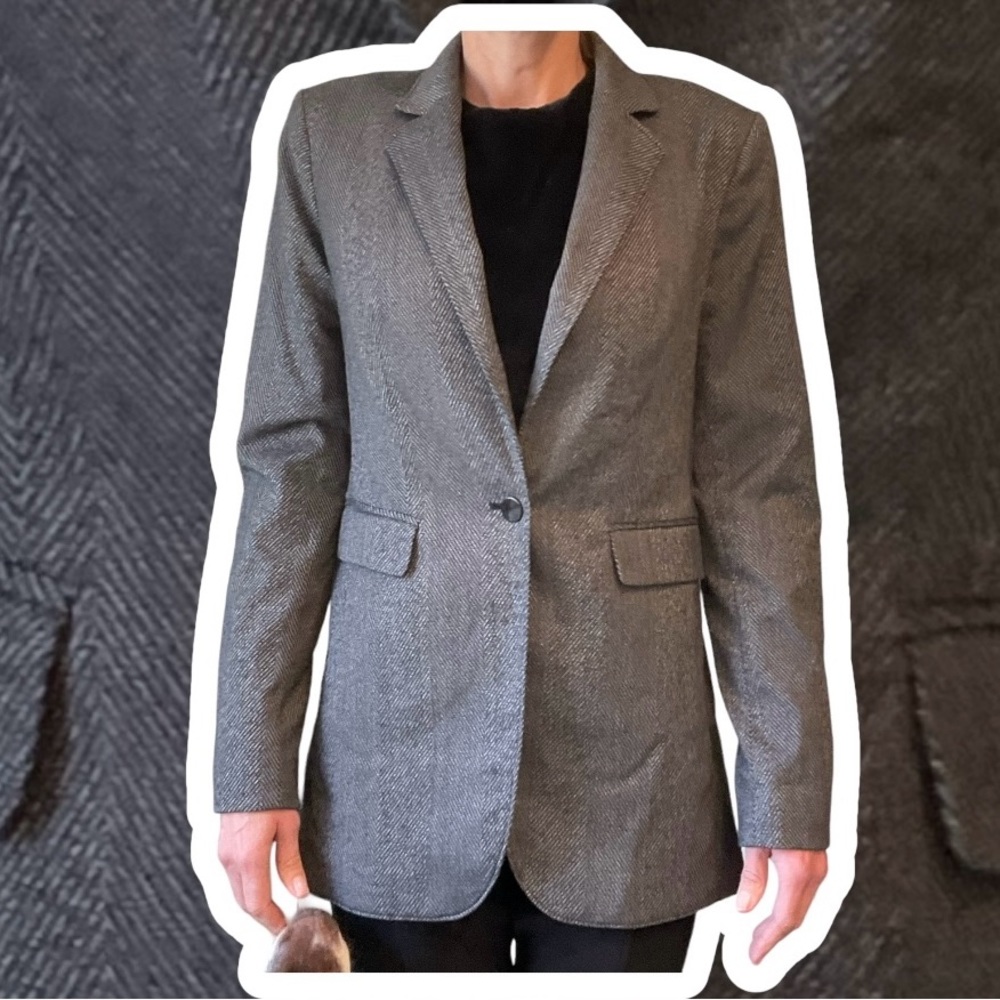 Calvin Kline Blazer, black & white woven fabric, classic, dress up or down, Sz S